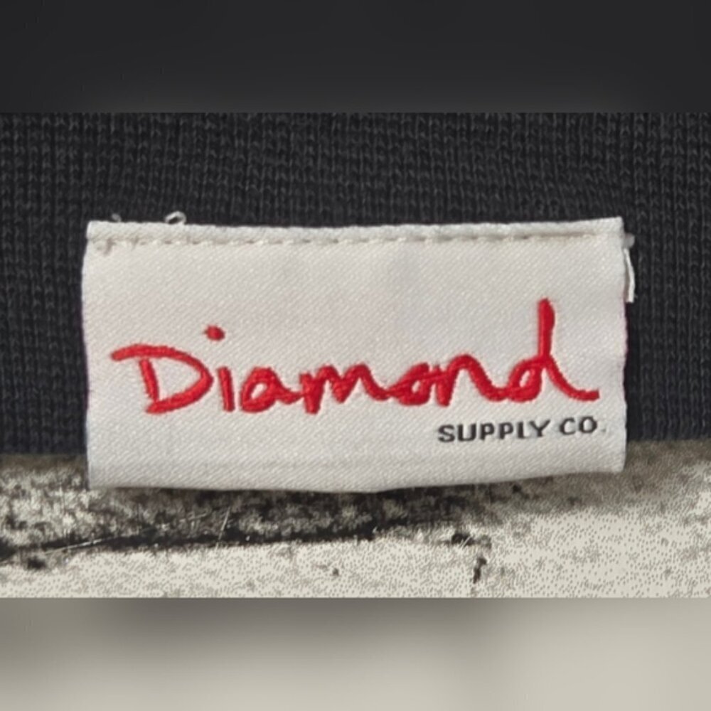 Diamond Supply Co Black Crewneck Pullover Sweatshirt Womens Medium Retro - Picture 7 of 11